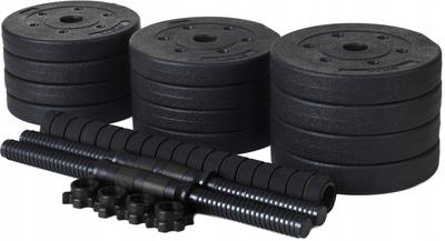 Set hantellash Bituminous Sports, 2x10kg, bituminoz, i zi