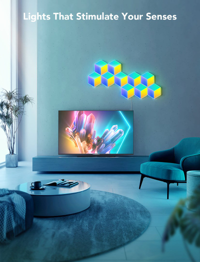 Panele LED Govee Glide Hexa Pro H6066, RGBIC, set 10 copë, shumëngjyrëshe