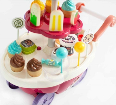 Lodër karrocë akulloresh Woopie Candy Cart, me drita dhe tinguj, rozë
