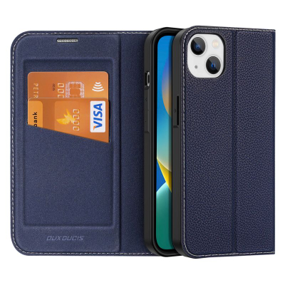 Këllëf telefoni Dux Ducis Skin X2 për iPhone 14 Plus, tip libër, me kapak me magnet, blu