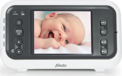 Monitor për bebe Alecto DVM-77, ekran 2.8", vizion nate, i bardhë