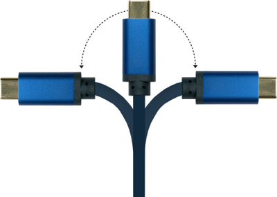 Kabllo adapter video Alcasa 4812-CSF010B, USB Type C në DisplayPort, 1 m, blu