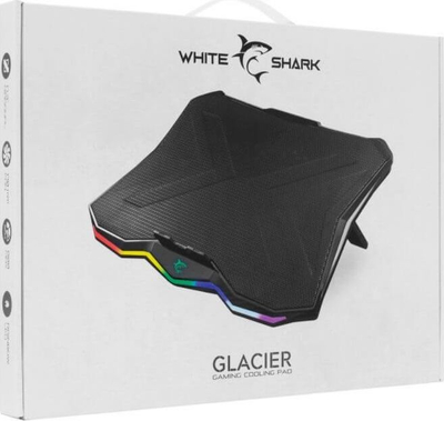 Stendë ftohëse laptopi White Shark Glacier, 17.3", LED RGB, e zezë