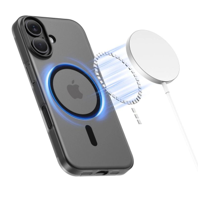 Kapotë telefoni Tech-Protect MagSlim MagSafe për iPhone 17, super e hollë, mat, e zezë