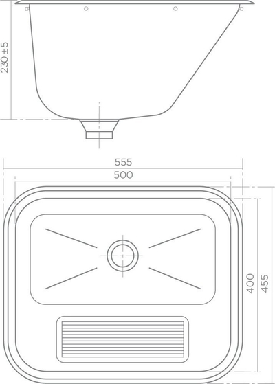 Lavaman kuzhine Teka VK50NF, çelik inox, 45.5 x 55.5 cm, inox