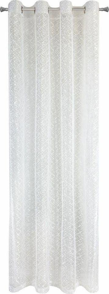 Perde me unaza Amanda Cream, 140x250cm, rrjetë dekoruese, ngjyrë krem