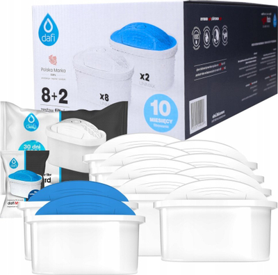 Fishek filtri uji Dafi Unimax Standard Magnesium, set me 10 copa, i bardhë