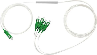 Оптички делител Qoltec Splitter 1x4, SC APC, единечен мод G.657A