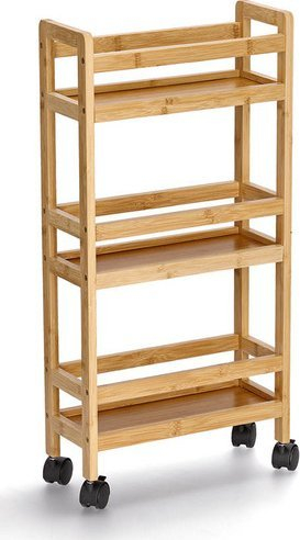 Karrocë rrotulluese Zeller Present, bambu dhe MDF, 3 nivele, natyrale