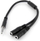 Kabllo StarTech Jack 3.5mm - 2x Jack 3.5mm, 0.2m, e zezë