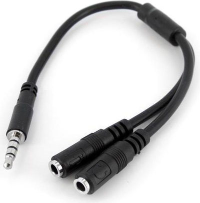 Kabllo StarTech Jack 3.5mm - 2x Jack 3.5mm, 0.2m, e zezë