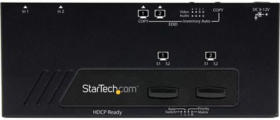Ndërrues HDMI Matrix 2x2 StarTech.com VS222HDQ, 1080p, kalim automatik, i zi