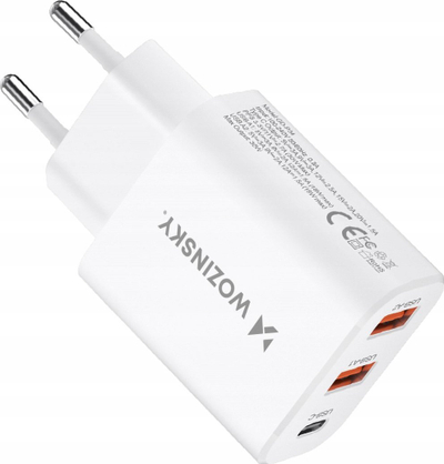 Полнач за струја Wozinsky CWCUCW, 30W, USB C 2x USB A, бел