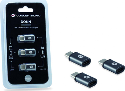 Adapter Conceptronic USB-C OTG-Micro USB, i hirtë