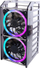 Kuti rack Rack Tower Pro, 8 kate, 2 ventilatorë RGB 120mm, transparente