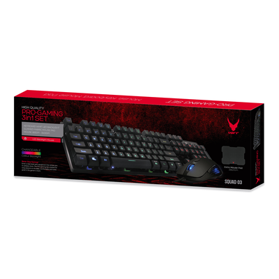 Set gaming Varr Cherry VSETKMP01, tastierë + maus + mauspad, i zi