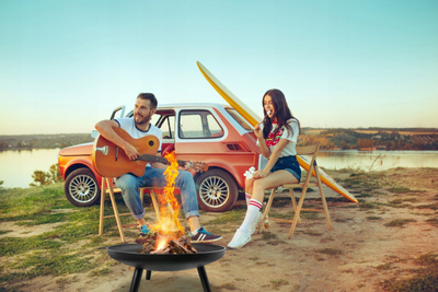 Vatër zjarri kopshti pa markë Garden Fire Pit, 59 cm, çelik, e zezë