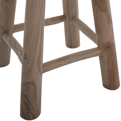 Stol Kont druri teak i shkurtër natyral Φ30×45 cm (HM9337)