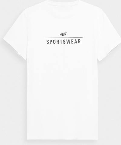 Bluzë 4F T-Shirt 4FSS23TTSHM539, Regular Fit, e bardhë