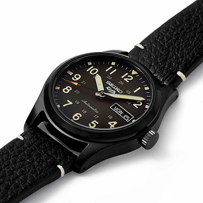 Orë dore Seiko Automatic 5 Sports SRPG41K1, e zezë