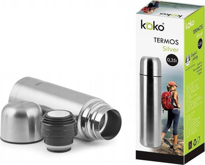 Termus Koko KO-6408, 350ml, çelik inox, argjendtë