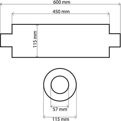 Marmitë e mesme TurboWorks RS 304SS, 57mm, 450mm, inox