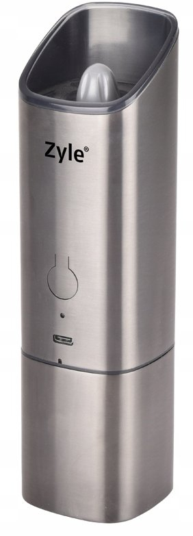 Mulli elektrik për erëza Zyle ZY9702GR, i rikarikueshëm USB C, inox argjendi