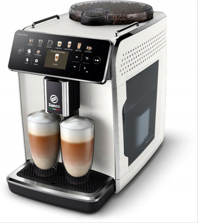 Aparat kafeje Saeco GranAroma SM6580/20, automatik bean to cup, 14 receta, i bardhë