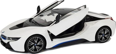 Makina me telekomandë Leantoys BMW i8 Rastar, shkalla 1:14, dyer automatike, e bardhë