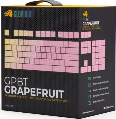 Keycaps GPBT Grapefruit, profil Cherry, PBT, shumëngjyrësh