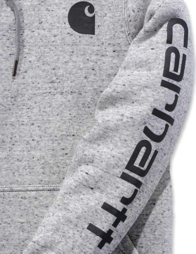 Bluzë me kapuç Carhartt Clarksburg Graphic Sleeve për goca, përmasa L, gri Asphalt Heather