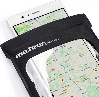 Mbajtës telefoni për biçikletë Meteor Crib 23795, që s’e kap uji, për telefona deri 6", i zi
