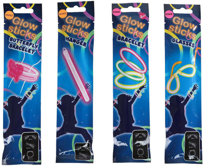 Shkopinj drite Glow Sticks Bracelet, 3 copë, aksesor feste, shumëngjyrëshe