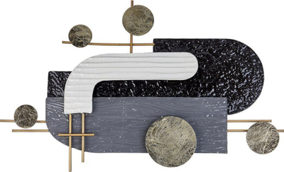 Dekor muri Beliani LUTETIUM, metal, 86x55cm, e zezë ari