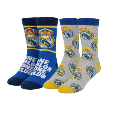Çorape dimri Real Madrid Cerda Junior, antirrëshqitëse, set me 2 palë, blu edhe gri