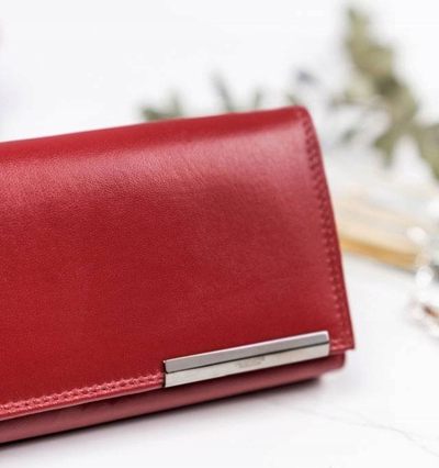 Portofol gocash Rovicky Lumar, lëkurë natyrale, RFID, i kuq