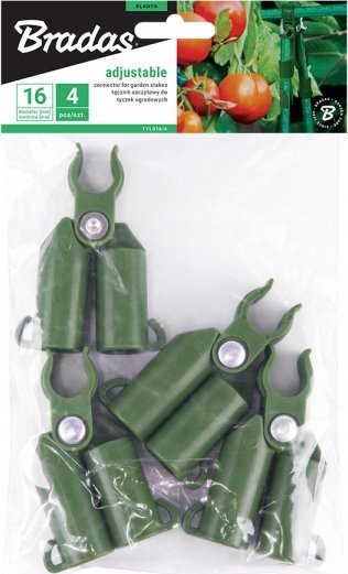 Поврзувач за врвови на градинарски столбови Bradas Adjustable, за столбови 8 mm, сет 4 парчиња