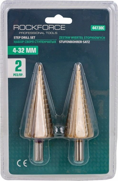 Set stërpërforues hapash Rockforce, 2 copë, për metal edhe plastikë