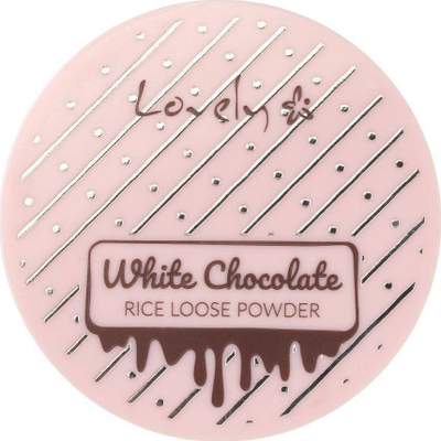 Фиксирачка пудра за лице Lovely White Chocolate Rice, мат ефект, 8g, бела