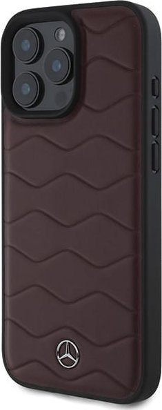 Kapak telefoni Mercedes MB Waves Leather për iPhone 16 Pro Max 6.9", lëkurë, i kuq
