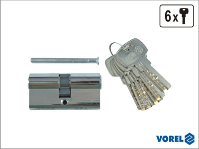 Cilindër bravë Vorel 31/31, 62mm, 6 çelësa, i kromuar