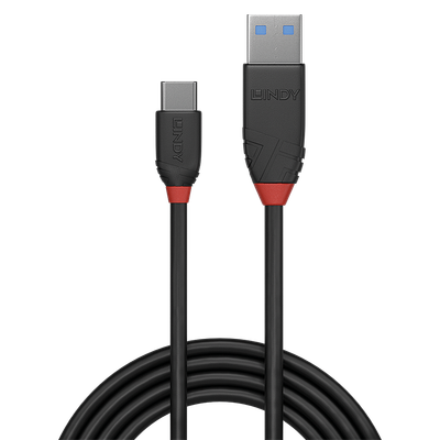 Kabllo USB Lindy USB A në USB C, USB 3.1, 1 m, e zezë