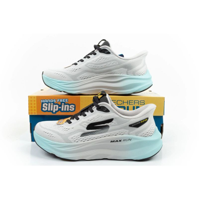 Këpucë sportive Skechers Max Run Slip Ins, me rrjetë që merr frymë, me shollë të butë amortizuese, gri
