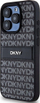 Kapak telefoni DKNY PU Leather Repeat Pattern Tonal Stripe, për iPhone 15 Pro, i zi