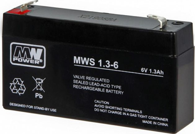 Bateri MW Power Pb, 6V, 1.3Ah, (MWS/6V-1.3AH)
