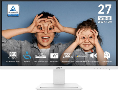 Monitor MSI Pro MP273QW E2, 27\", WQHD 2560 x 1440, i bardhë