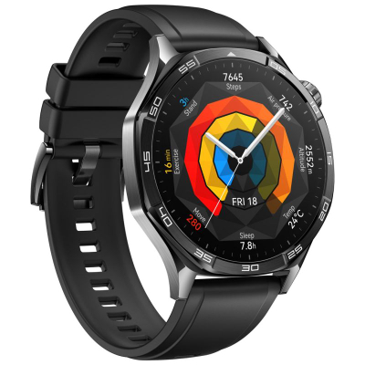 Ora inteligjente Huawei Watch GT 5, 46mm, rrip fluoroelastomer, e zezë