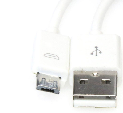Kabllo Platinet USB-A - microUSB (OUPVC3MW), 1m, e bardhë