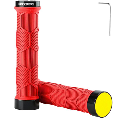 Gripa timoni biçiklete Rockbros 40720007002, me reflektor, diametër 22 mm, të kuqe