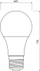 Llambë LED GTV A65 LD-PZ3A65-18W, 18W, 1700lm, E27, 6400K, e bardhë e ftohtë